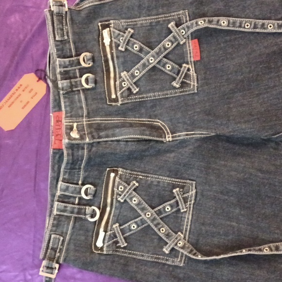 TRIPP NYC DENIUM BONDAGE PANTS SIZE 16 BLUE - Picture 6 of 16